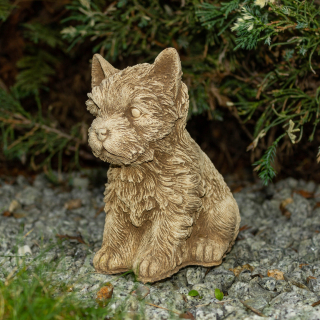 Záhradné figúrky Yorkie Dogs vyrobené z betónu